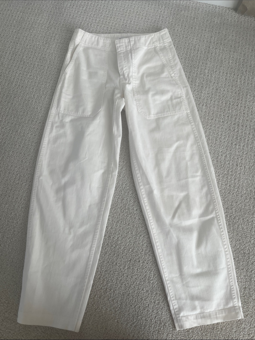 Madewell White Straight-Leg Utility Jeans for Women